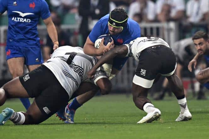 French third row Gregory Alldritt during the match between France and Fiji in Nantes, on August 19, 2023.